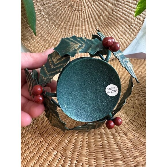 Holly Berry Christmas votive candle holder - Picture 8 of 8